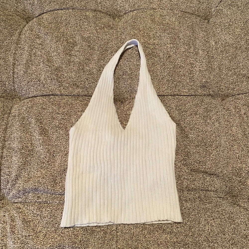 Forever 21 ribbed-knit halter crop top